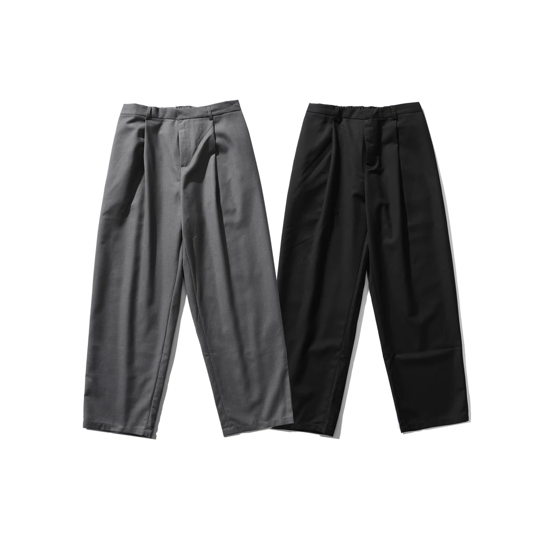 C2501春秋潮牌日系简约设计感情侣百搭宽松直筒休闲西裤