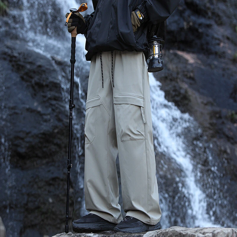 HK24645春秋潮牌美式复古高街痞帅工装伞兵冲锋裤