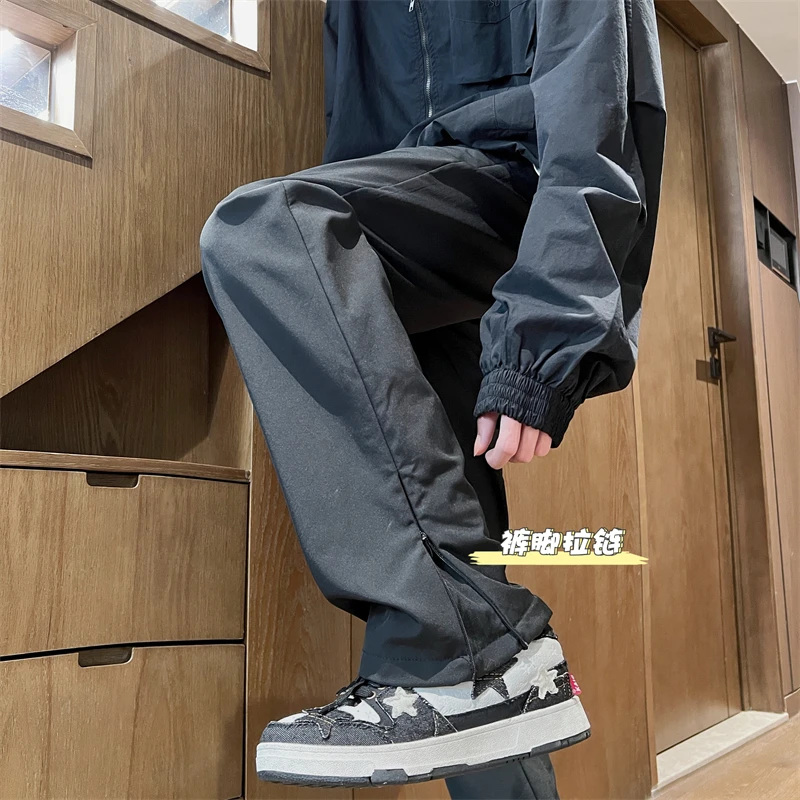 K5006潮牌美式高街冲锋裤冬季宽松机能加绒直筒休闲长裤