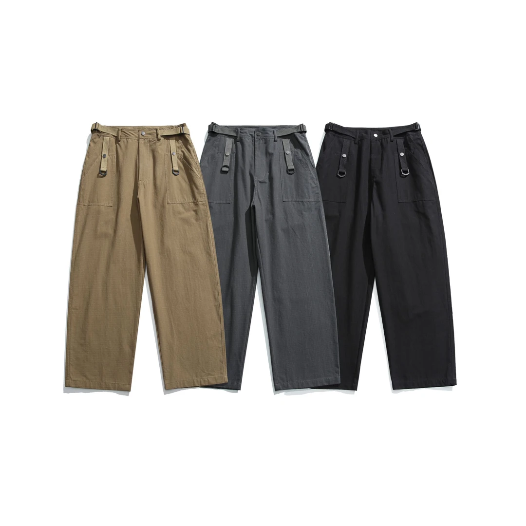 XK826春秋潮牌日系简约设计感宽松情侣百搭休闲工装长裤