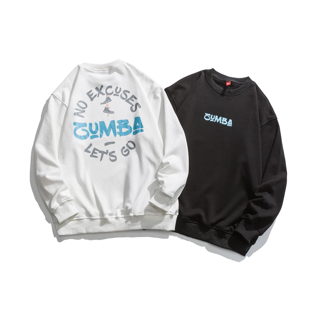 W3338春秋潮牌ins情侣宽松百搭字母印花圆领套头卫衣