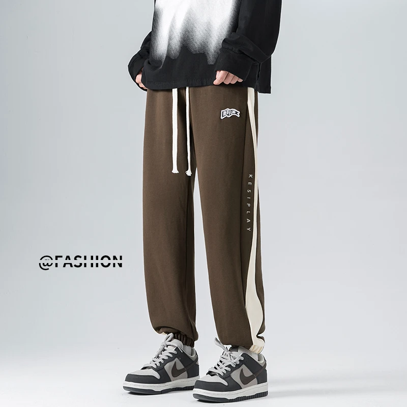 Q3110潮牌春秋美式宽松束脚情侣百搭高街休闲运动卫裤