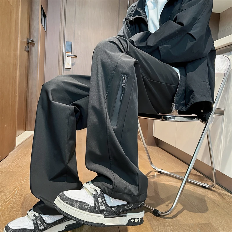 A632潮牌美式工装冲锋裤冬季宽松机能加绒直筒休闲长裤50232