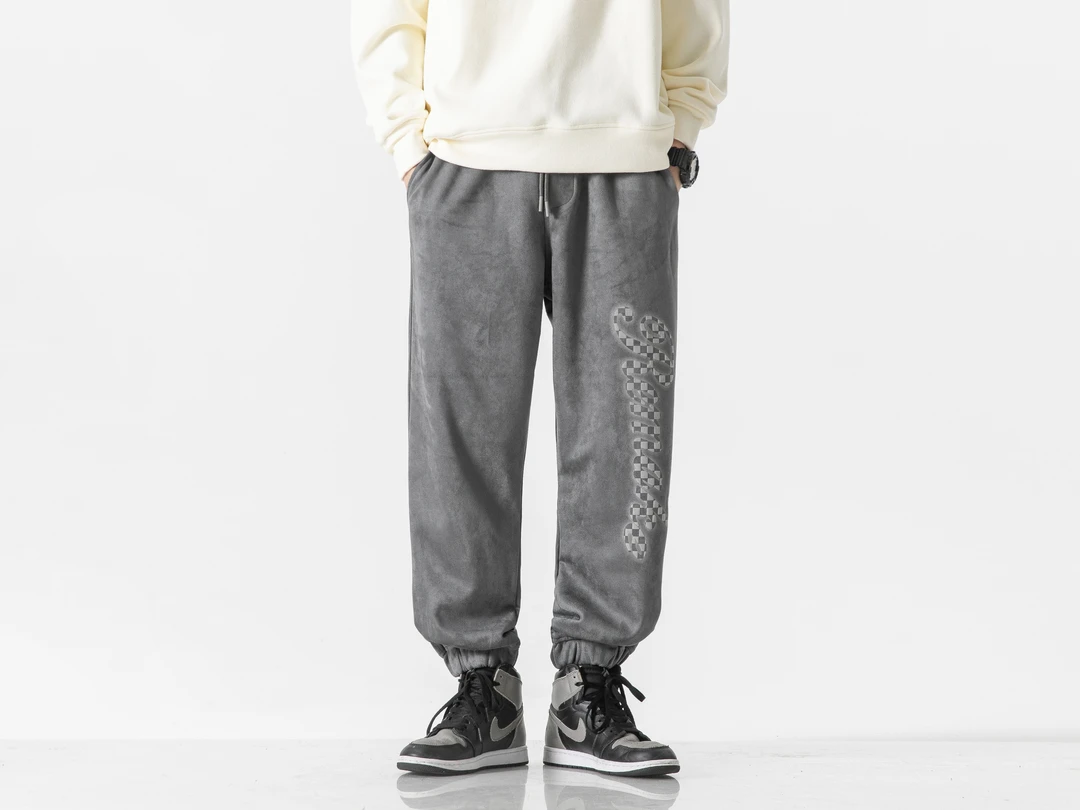 LOSTBONES美式复古系带学院风百搭直筒裤休闲卫裤K2742