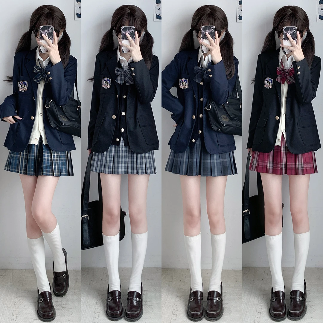 空栗鼠丸【屿津高】jk西服马甲针织衫四件套校供秋冬叠穿jk西装套装