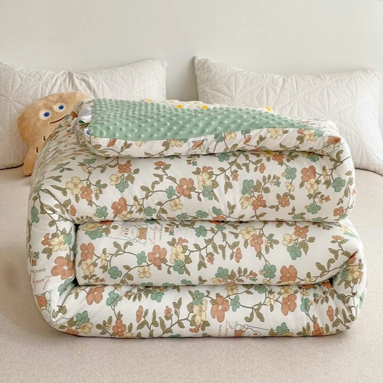 豆豆被A类针织棉春秋被学生夏季空调被加厚冬被机洗被子四季通用