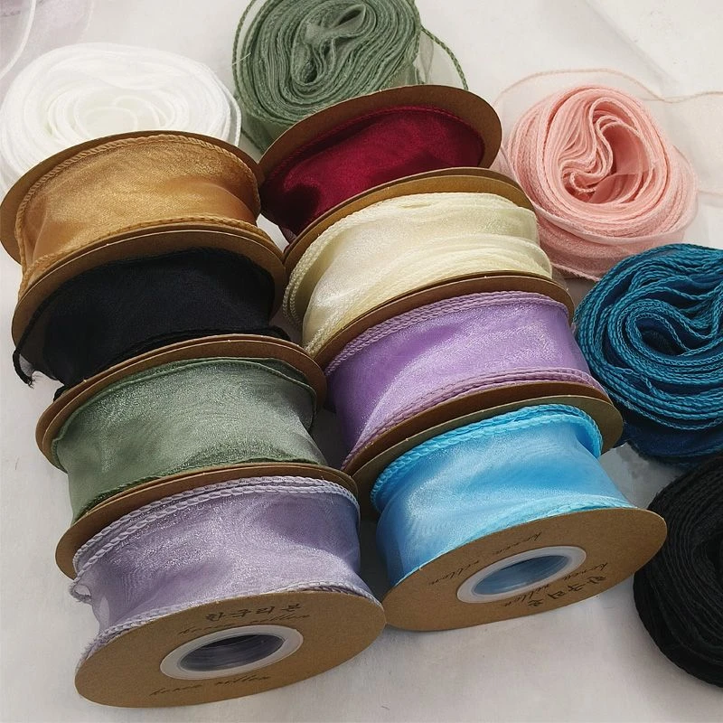 大盘鱼尾纱丝带绑发花束蝴蝶结蛋糕鲜花包装材料发饰品花艺彩带