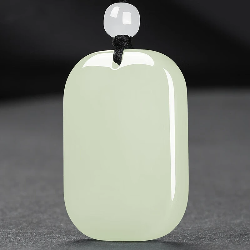 和田玉平安牌吊坠平安无事牌挂件男女情侣款玉石饰品玉佩项坠玉器