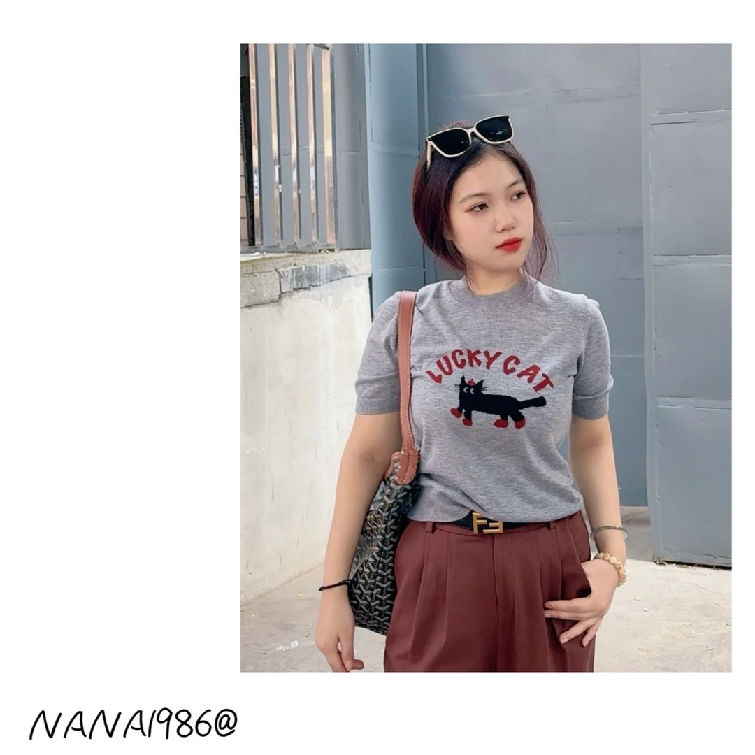 NANA家针织【幸运猫】短袖985