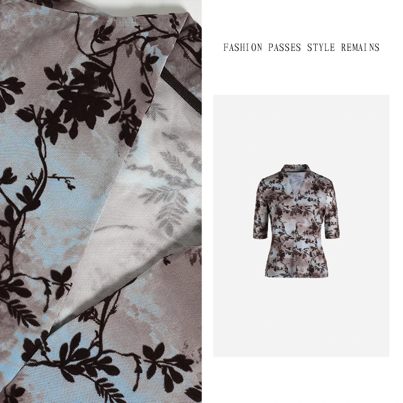 KADIMIYA复古中袖V领修身针织衫色织植绒小衫气质优雅上衣女