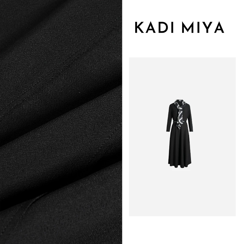 KADIMIYA【白金秀场】法式赫本风极简主义连衣裙收腰显瘦百搭长裙