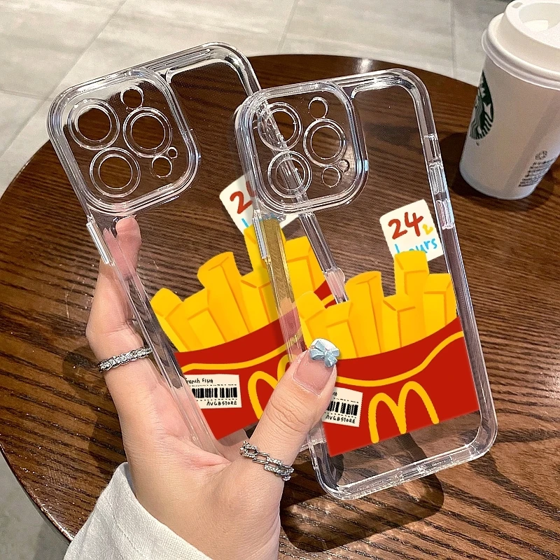 麦麦粗薯简约日常适用苹果15promax手机壳华为小米透明ins风潮