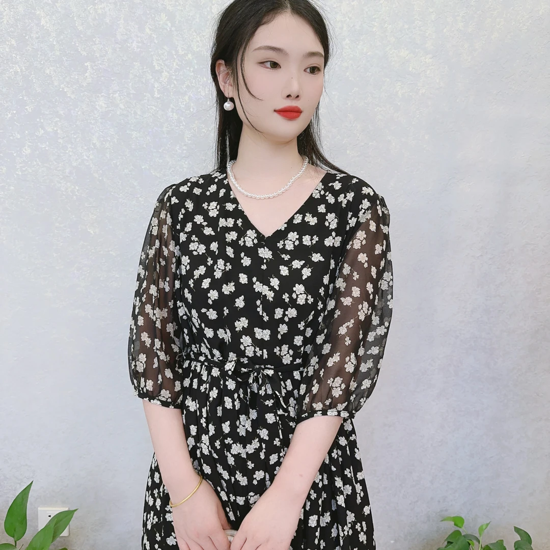 2024女新款高档气质中长款高级春夏超显瘦连衣裙23XZ2351