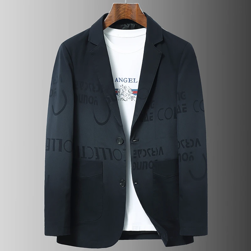 2025男士春秋季休闲时尚西服激光雕刻西服071