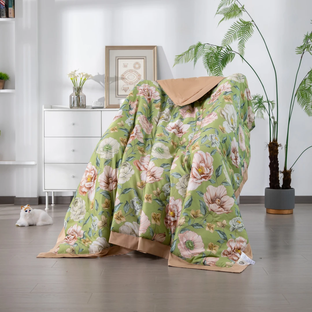 【秋冬被】匹马棉数码印花秋冬被-雅之绿  （6斤重）【直接机洗】