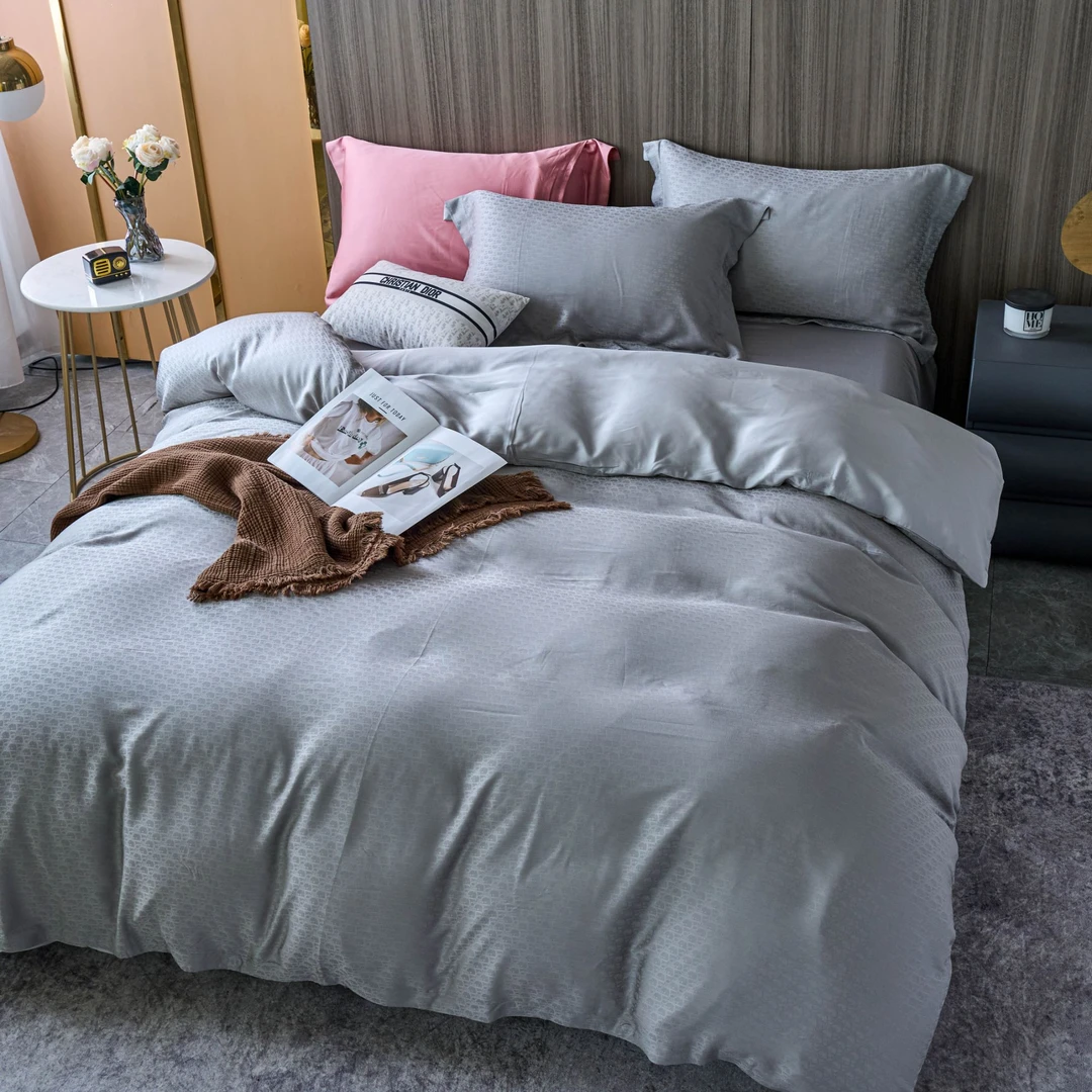 【四件套】莱赛尔纤维提花四件套-迪家灰 85