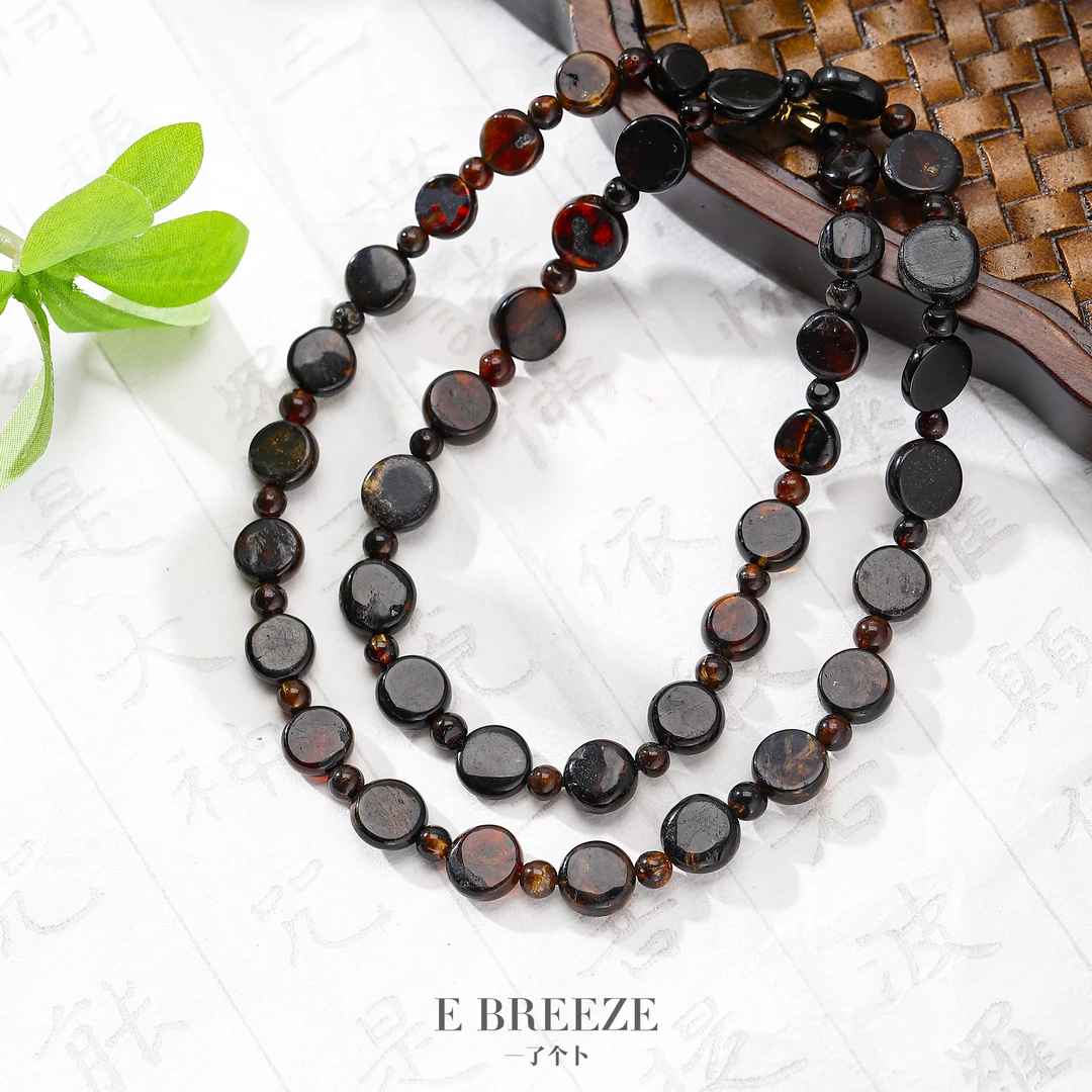 一了个卜【瑾年】抚顺翳珀项链