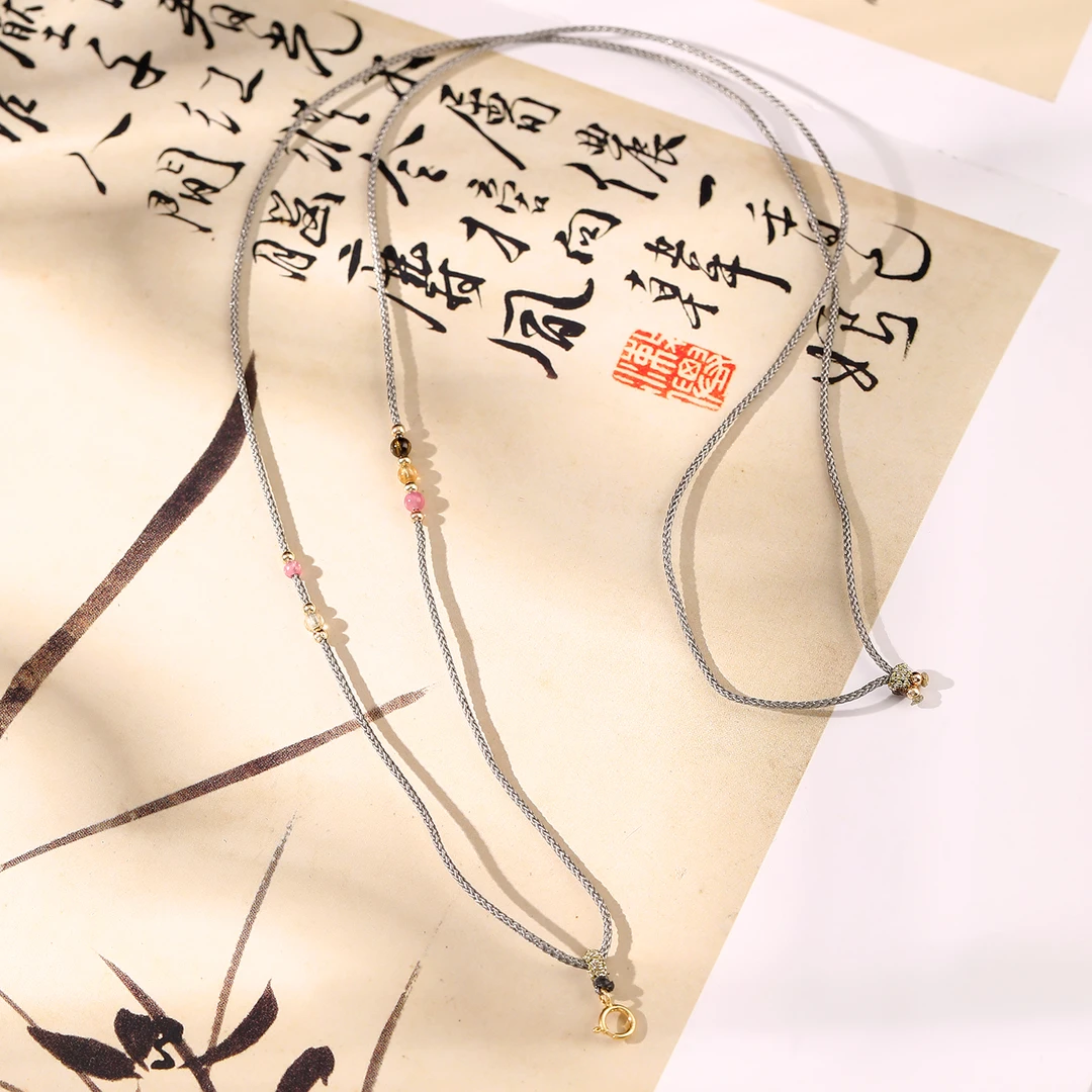 一了个卜【念鹤】碧玺配绳