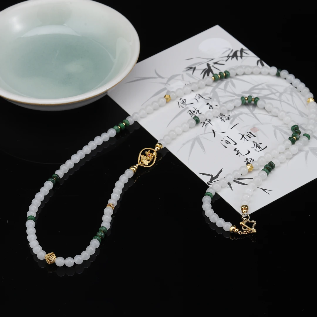 一了个卜【玉如意】和田羊脂白玉项链