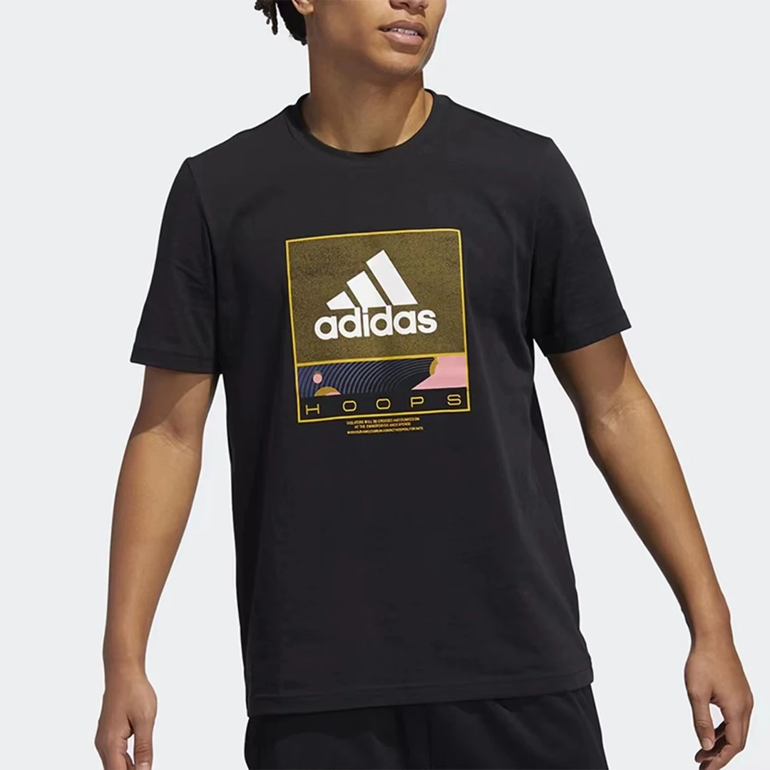 adidas/阿迪达斯撤柜夏季短袖纯棉T恤情侣运动衫户外体恤透气4513
