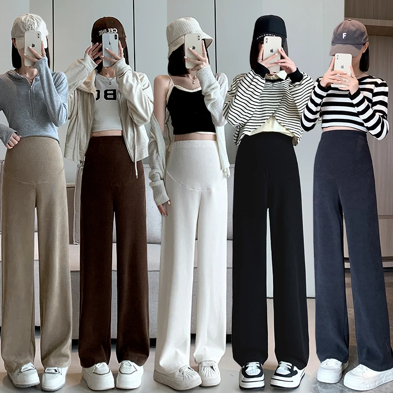 孕妇装阔腿裤2024秋冬新款时尚垂感宽松显瘦长裤显瘦直筒阔腿裤女