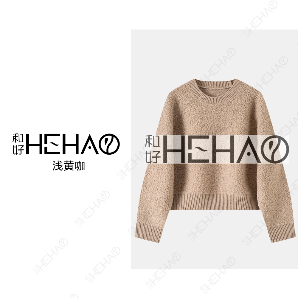 秋冬百搭显瘦时尚宽松圆领圈圈绒套头长袖57050