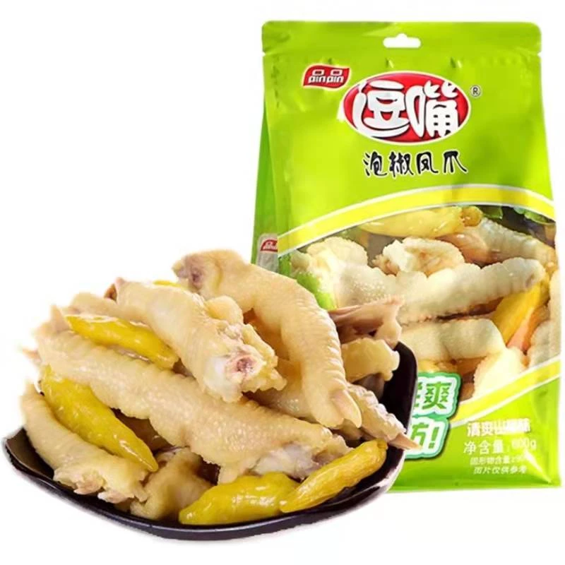 品品逗嘴泡椒凤爪鸡爪600g独立小包装网红山椒泡鸡爪鸡脚休闲零食