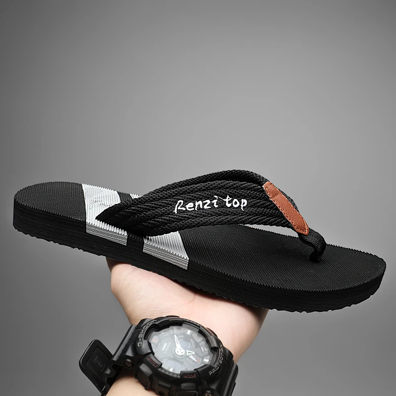 人字拖鞋男士2023新款夏季外穿防滑沙滩时尚休闲夹脚拖鞋户外复古
