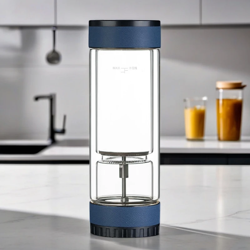 旋转茶水分离茶杯双层高硼硅透明男士玻璃水杯泡茶茶水分离茶杯杯