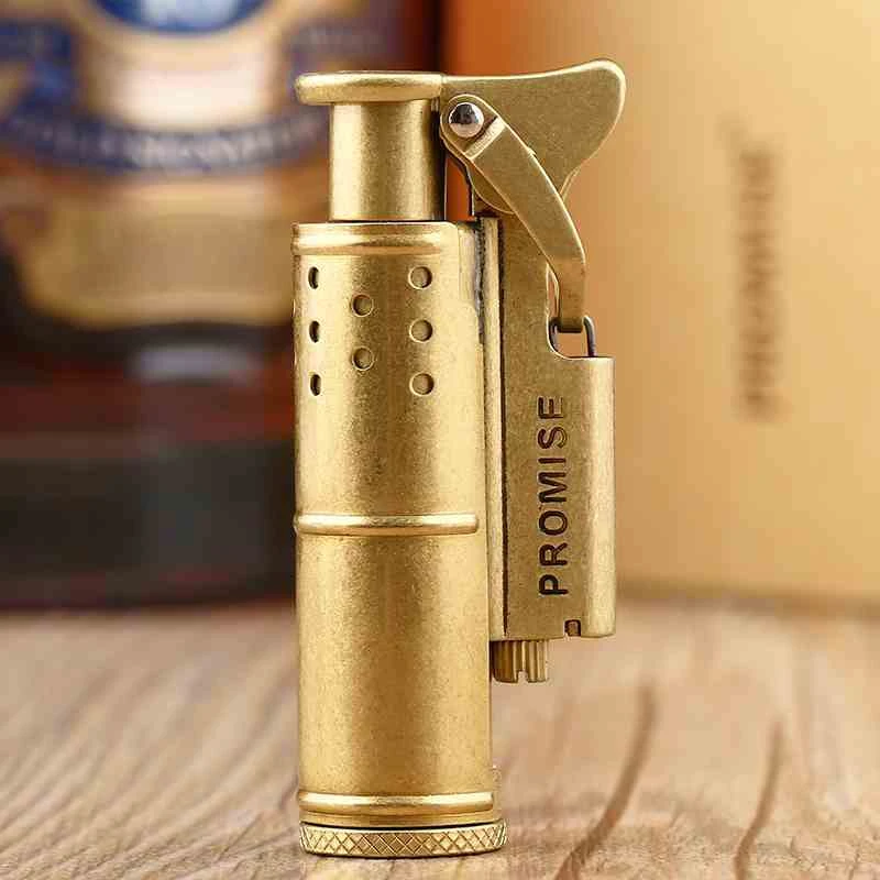 战壕005纯铜煤油打火机龙卷风便携老式砂轮经典暴风古董火机收藏