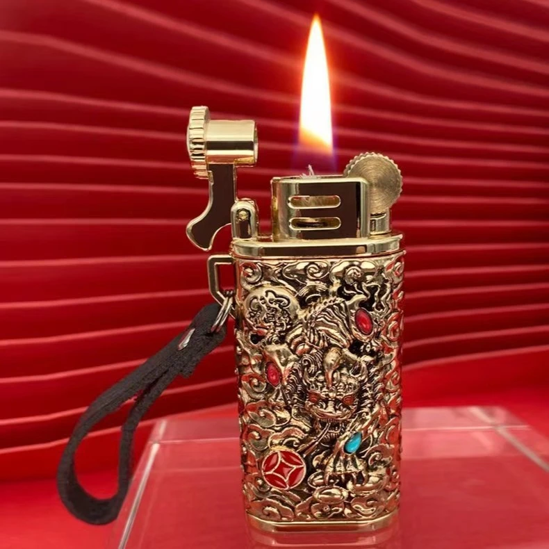 CHIEF首领打火机新款 立体浮雕貔貅创意复古老式砂轮男士礼品火机