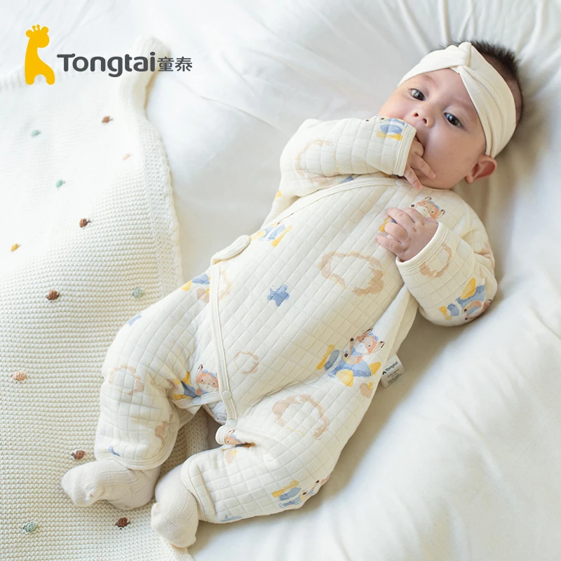 【秋冬囤货】童泰新生婴儿连体衣加厚春秋冬保暖打底内衣婴儿衣服