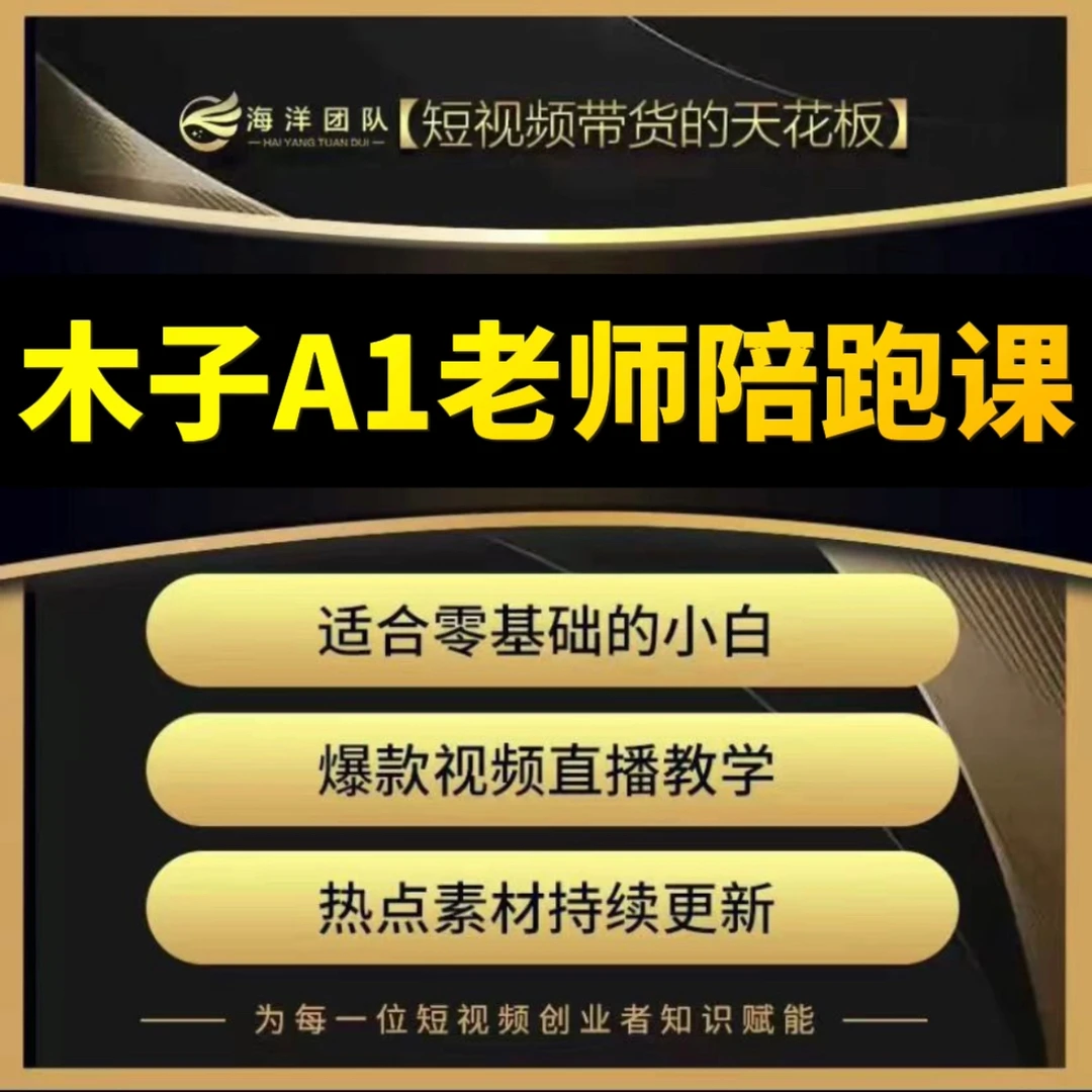木子A1老师实操陪跑课（报名入口）