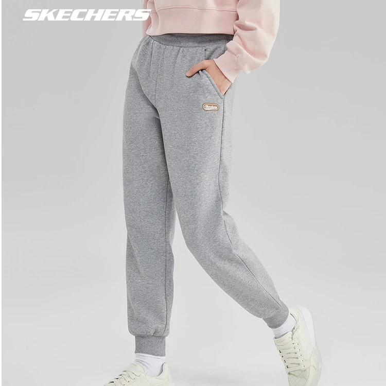 Skechers斯凯奇秋季新款女款保暖休闲针织长裤百搭时尚L323W093