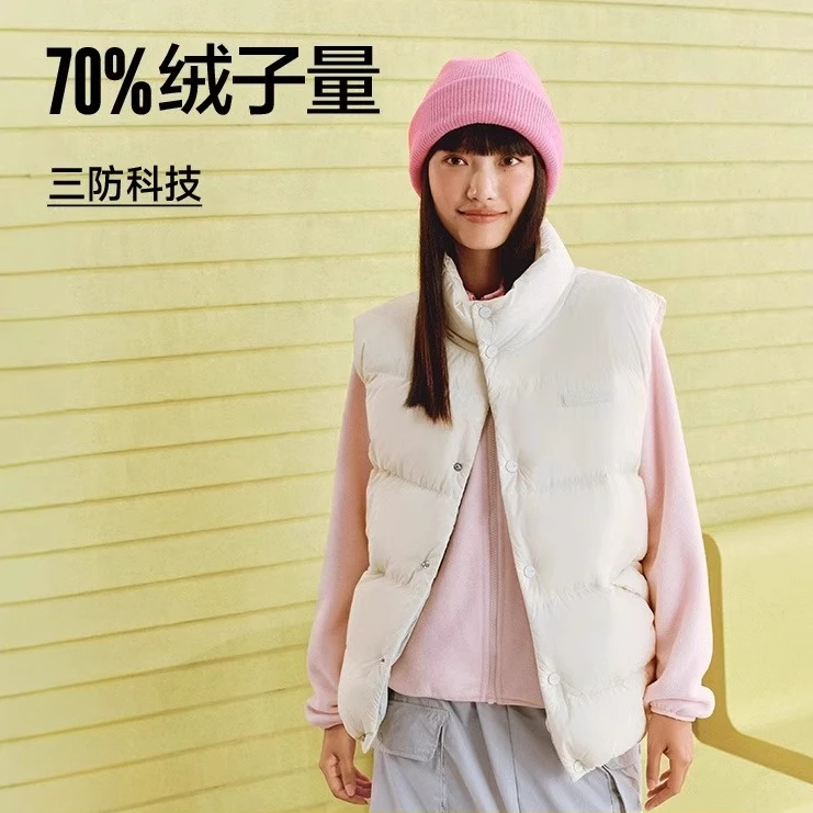 Skechers斯凯奇秋冬男女同款防泼水防油防污保暖羽绒背心L424U046