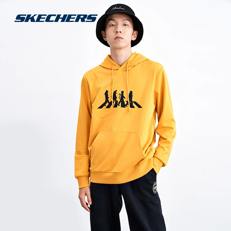 Skechers斯凯奇爆笑怪兽系列2024秋新款情侣连帽卫衣上衣L421U161