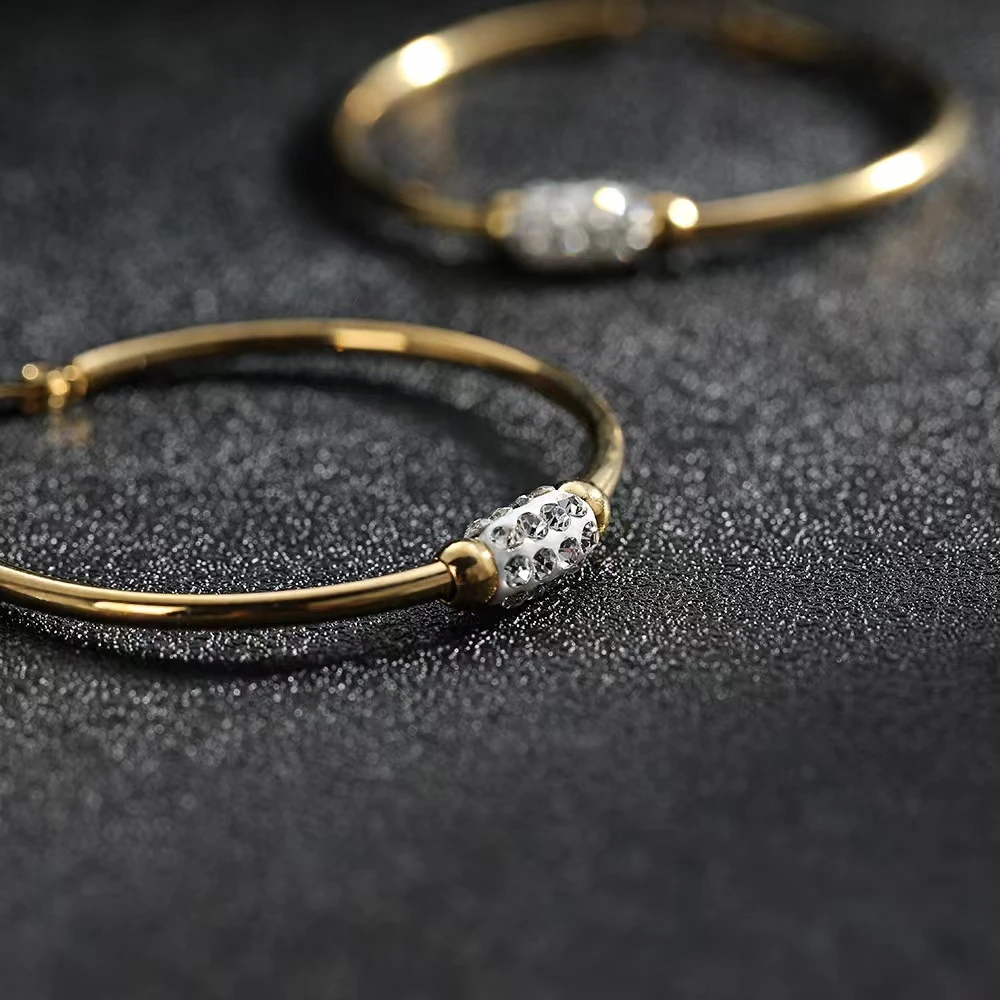 钛钢铅玻璃手镯 钛钢手镯简约时尚698