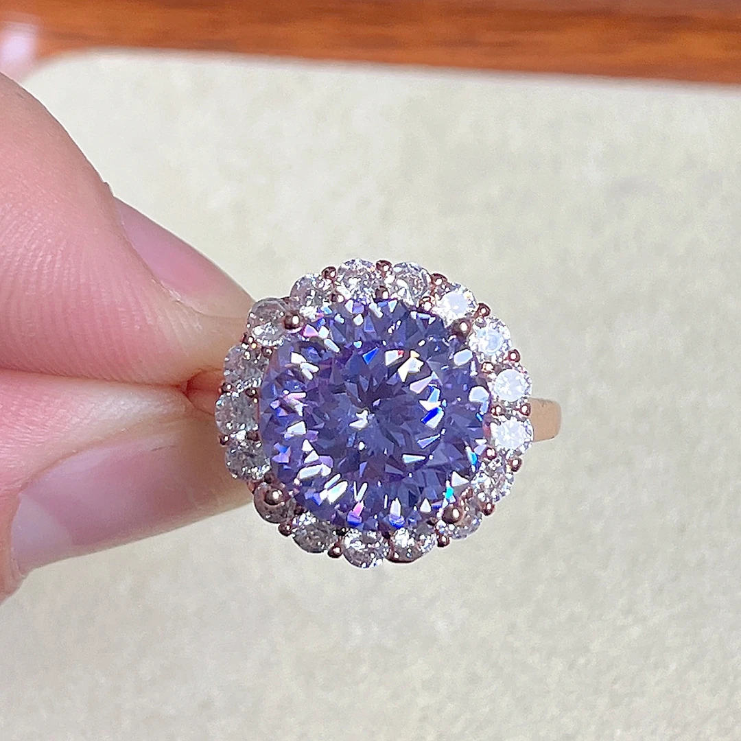 臻选吊坠 泰国春武里经典时尚气质百搭紫色戒指C004