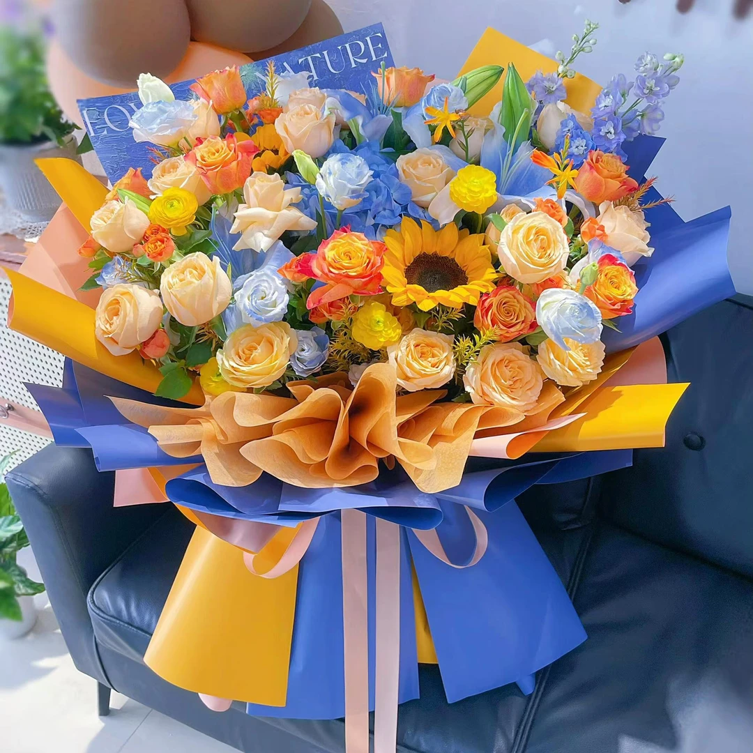 韩风初恋纸纯色纸单色欧雅纸满10包邮防水花束包装纸花艺花店花束