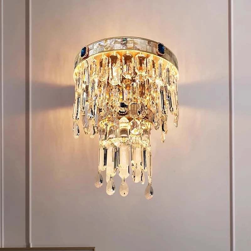 设计师款客厅高档水晶壁灯轻奢电视背景墙豪华壁灯餐厅卧室床头灯