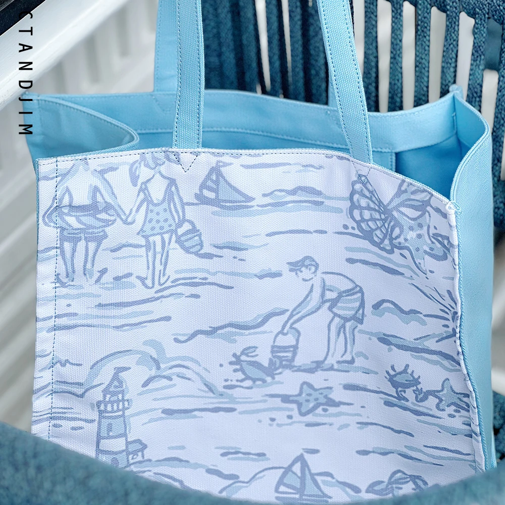 CTANDJIM苏梅岛holiday海滩蓝色托特包 购物袋 妈咪包 电脑包