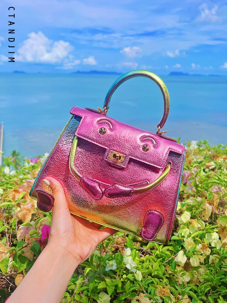 CTANDJIM 头层牛皮精钢五金人鱼姬限定 玩具包 小怪兽包