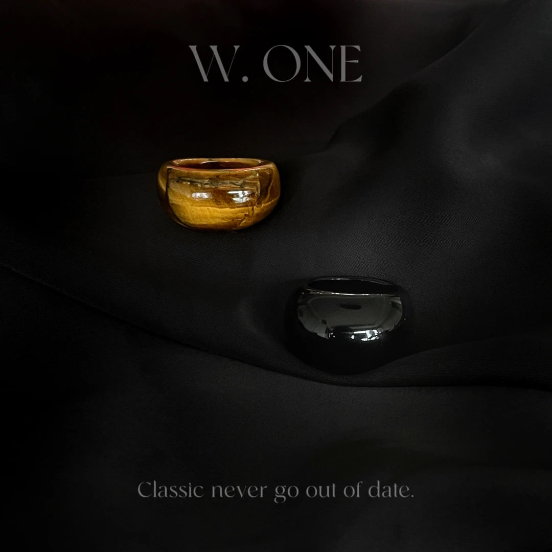 非金属莫桑石戒指 【W. ONE】原创设计晕染渐变半透多色戒指