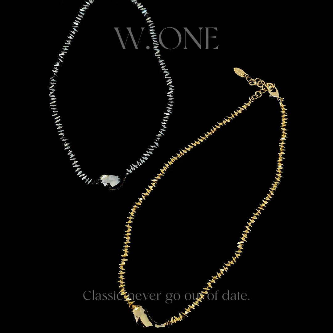 铜合金项链 【W. ONE】 法式ins简约设计感百搭碎银子项链轻奢