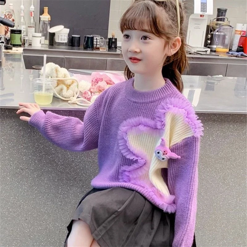 女童毛衣加厚打底针织衫女孩套头款洋气外套儿童新款内搭上衣