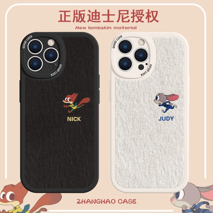 迪士尼适用iPhone13苹果14华为oppovivo小米情侣朱迪小羊皮手机壳