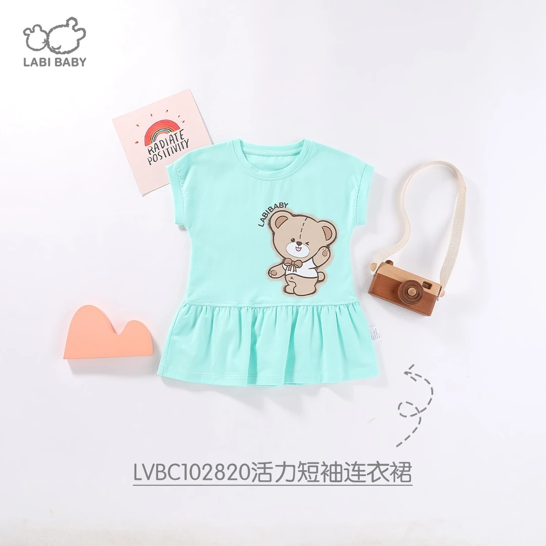 活力短袖连衣裙-拉比夏装女宝休闲印花连衣裙夏季女孩