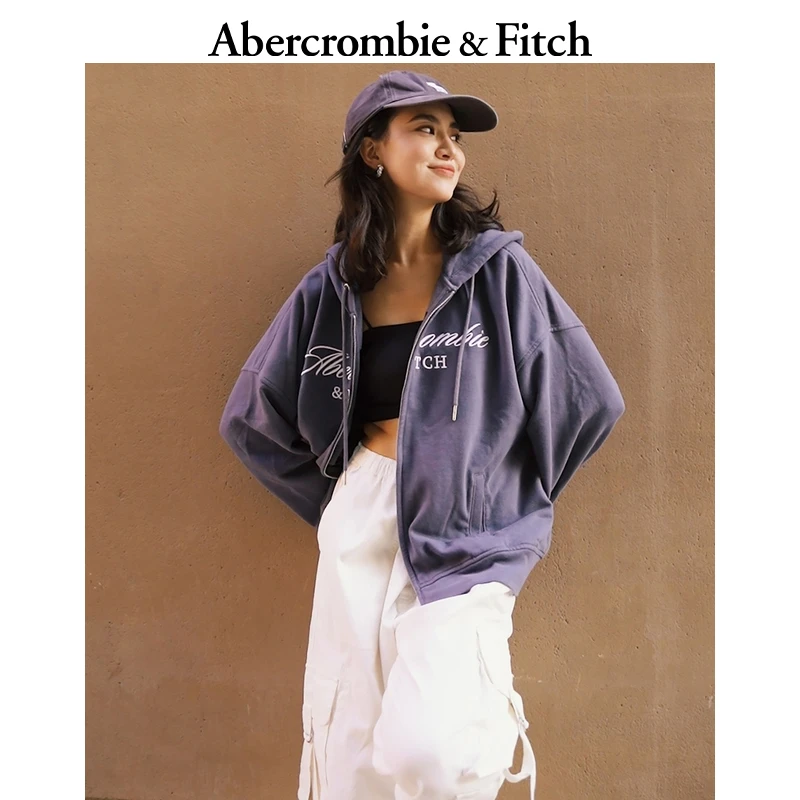 AF女装 24款简约时尚气质百搭抓绒拉链开襟卫衣152-4128