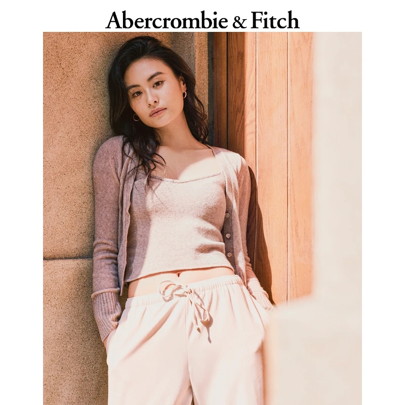 AF女装24秋冬美式美利奴羊毛混纺针织吊带开衫两件套150-4273