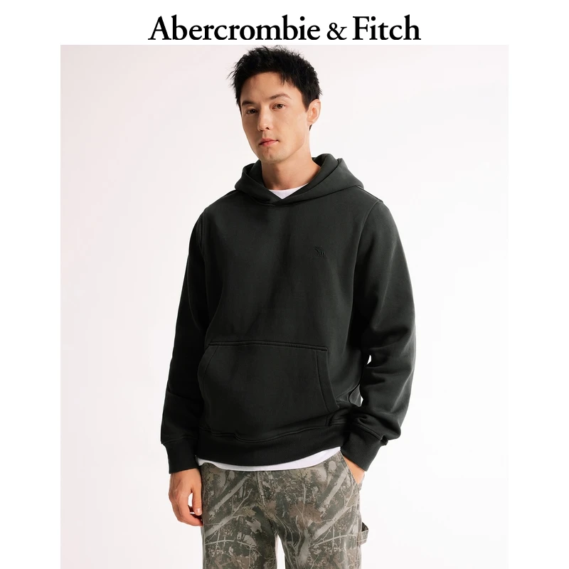 AF经典小麋鹿图案男装24春秋美式复古抓绒重磅连帽卫衣122-4273